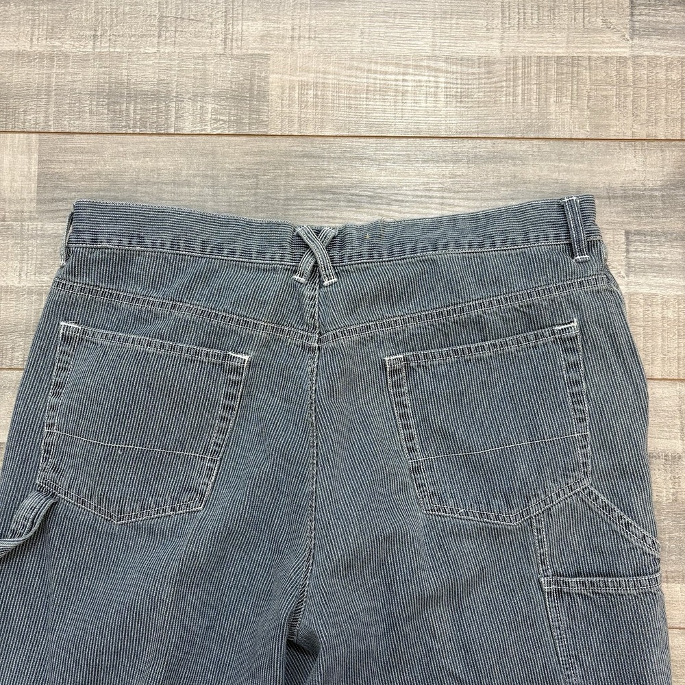 OshKosh B'gosh Vintage Hickory Striped Work Pants Railroad Women 12 Short Blue - Picture 12 of 16